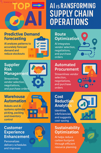 Infographic - Top 10 Ways AI is Transforming Supply Chain Operations